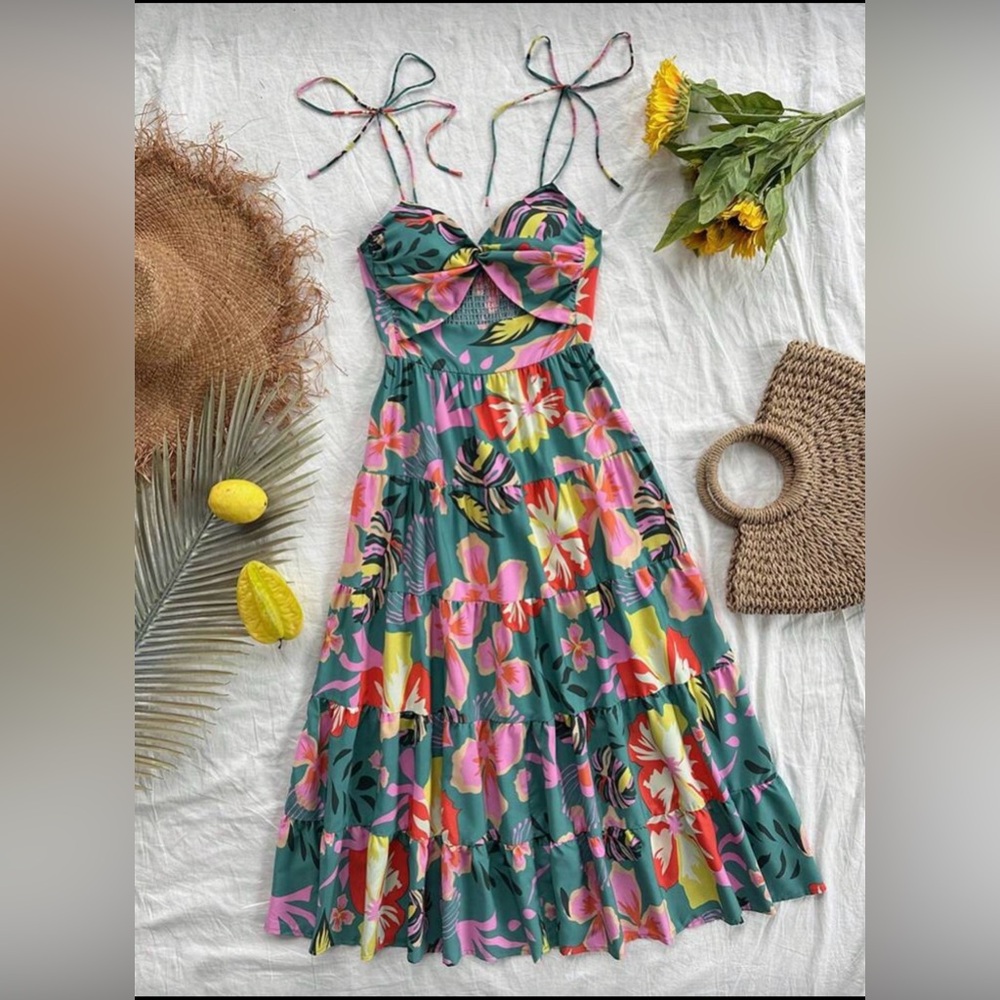 Tropical Floral Maxi Dress